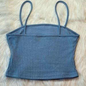 Blue crop tank top